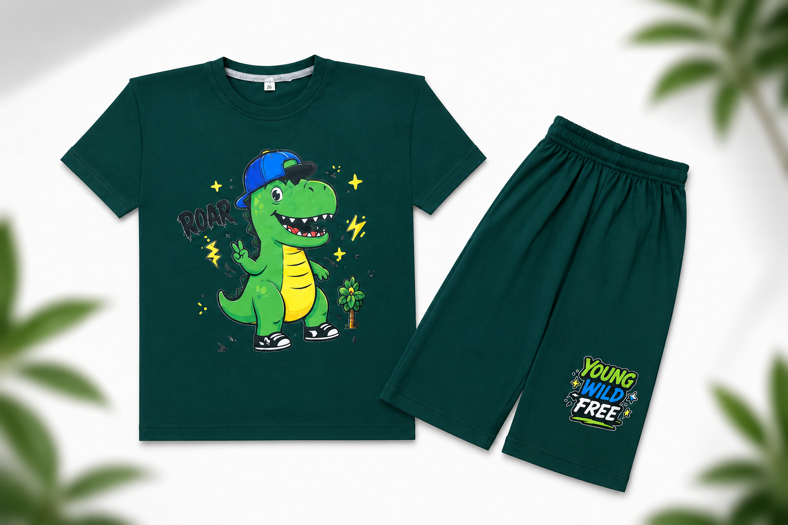 Kids Roar Dino Graphic T-Shirt & Short Set