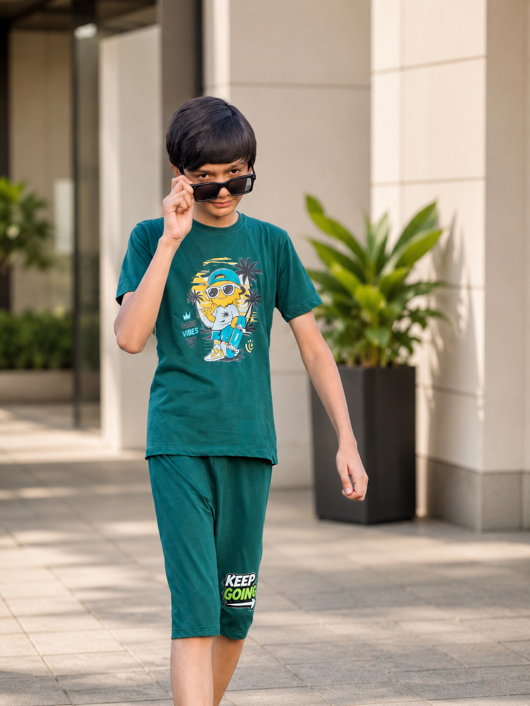 Kids Good Vibes Graphic T-Shirt & Short Set