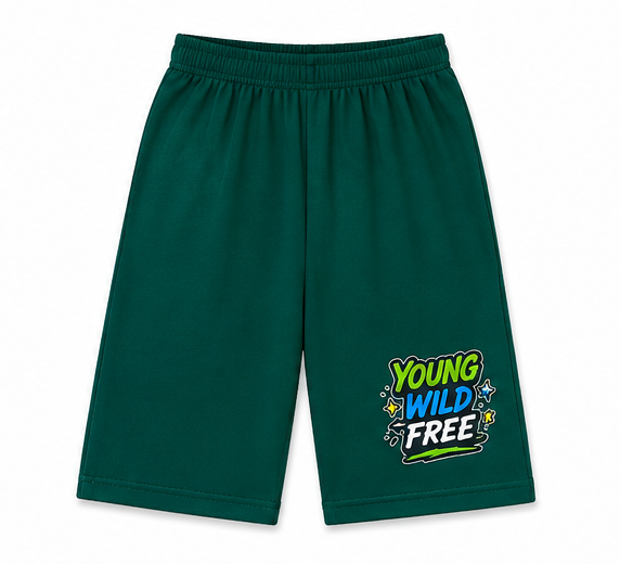 Kids Young Wild Free Frog Graphic T-Shirt & Short Set