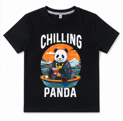 Kids Chilling Panda Graphic T-Shirt & Short Set