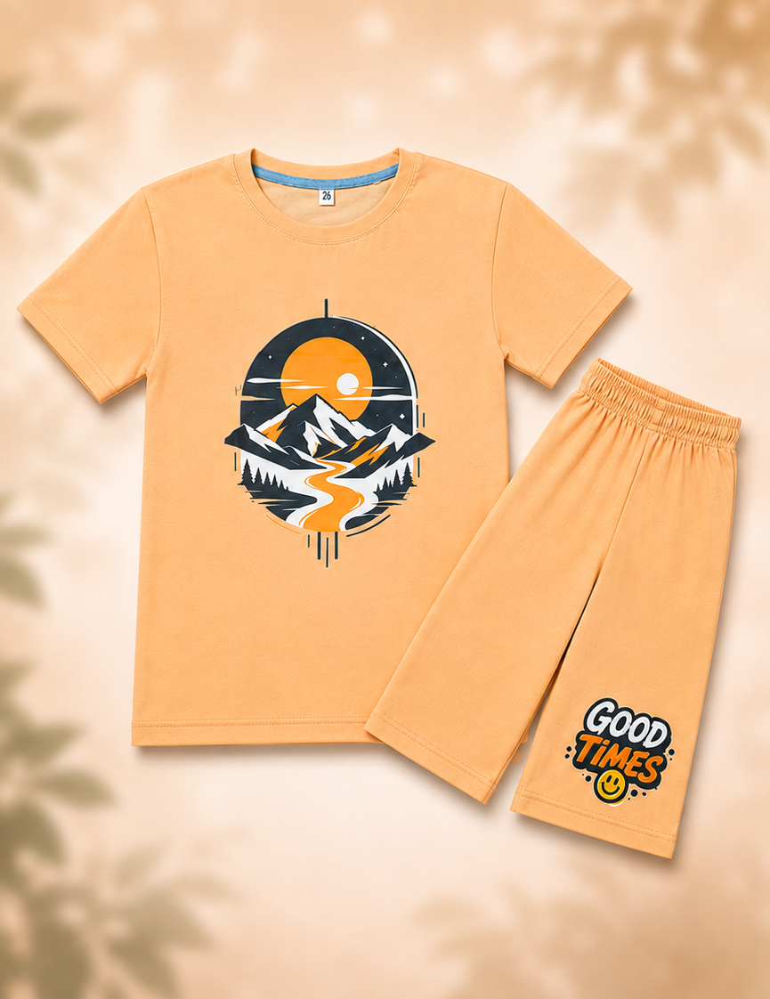 Kids Good Times Mountain Graphic T-Shirt & Short Set